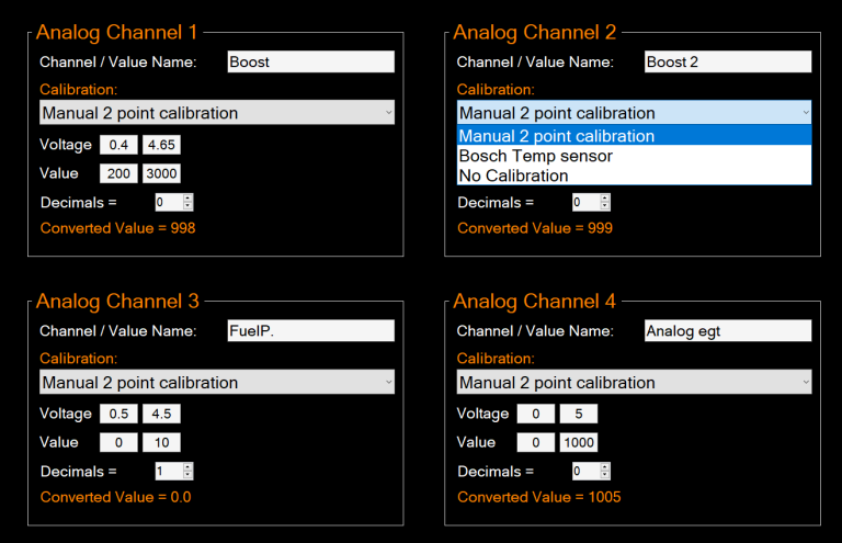 Dynolyze hub dyno software analog inputs