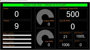 Dynolyze software real time test screen Dynolyze software real time test screen